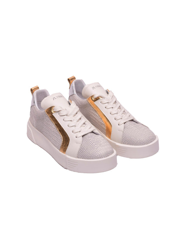 TENIS GRIS ORO