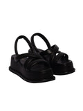Sandalia de plataforma negra modelo Julia con tiras tubulares acolchadas, calzado básico y elegante de Zuoro Shoes